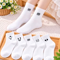 Tất nữ Cổ Cao Set 10 Đôi Chất Cotton Hoạ Tiết ICon Ngộ Nghĩnh Đáng Yêu 3