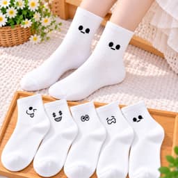 Tất nữ Cổ Cao Set 10 Đôi Chất Cotton Hoạ Tiết ICon Ngộ Nghĩnh Đáng Yêu 2