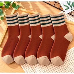 Tất Lót Lông Len Dệt Mềm mại Siêu Ấm Áp Đại  Hàn Set 5 đôi 6