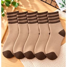 Tất Lót Lông Len Dệt Mềm mại Siêu Ấm Áp Đại  Hàn Set 5 đôi 4