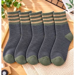 Tất Lót Lông Len Dệt Mềm mại Siêu Ấm Áp Đại  Hàn Set 5 đôi 3