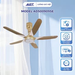 QUẠT TRẦN CAO CẤP ADT 5 CÁNH TIẾT KIỆM ĐIỆN - CÓ ĐÈN – Moldel: AD500909SE 1
