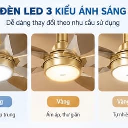 QUẠT TRẦN CAO CẤP ADT 5 CÁNH TIẾT KIỆM ĐIỆN - CÓ ĐÈN – Moldel: AD500909SE 7