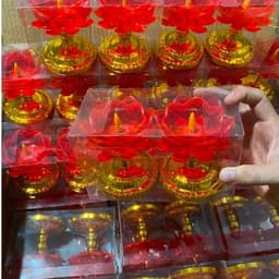 (Hàng loại 1) Bộ 02 đèn thờ hoa sen để bàn thờ , đèn bàn thờ gia tiên, đèn thờ thần tài, thổ địa, đèn thờ phật 7