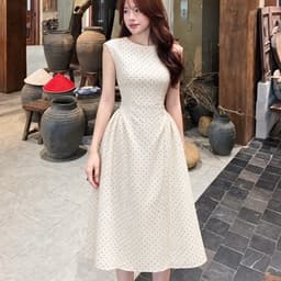 Váy bi kem xoè dự tiệc xukadress, váy xoè dáng dài dự tiệc, váy maxi ren xoè sang chảnh 3