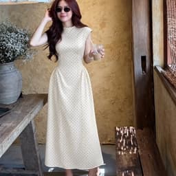 Váy bi kem xoè dự tiệc xukadress, váy xoè dáng dài dự tiệc, váy maxi ren xoè sang chảnh 2