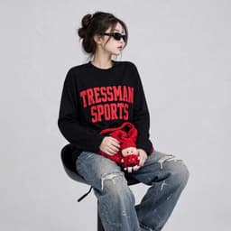 Áo thun nữ dài tay form rộng in hoạ tiết chữ thời trang chất cotton co giãn tốt CT SPO96 8