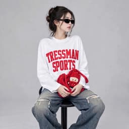 Áo thun nữ tay dài chất cotton in hoạ tiết chữ xinh đẹp áo thun form rộng thu đông sang CT SPO96 9