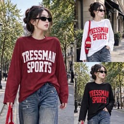 Áo thun nữ tay dài chất cotton in hoạ tiết chữ xinh đẹp áo thun form rộng thu đông sang CT SPO96 1
