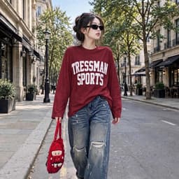 Áo thun nữ tay dài chất cotton in hoạ tiết chữ xinh đẹp áo thun form rộng thu đông sang CT SPO96 4