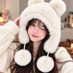 Mũ Lônh Tai gấu Siêu Dễ thương Cho Các nàng diện mùa đông ấm áp 5