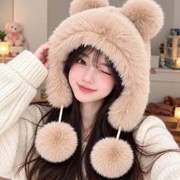 Mũ Lônh Tai gấu Siêu Dễ thương Cho Các nàng diện mùa đông ấm áp 3