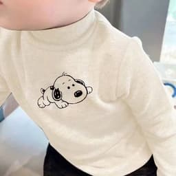 Áo giữ nhiệt trẻ em, áo cổ lọ chất zip lông giữ ấm hình chú chó tai dài cho bé trai, bé gái 6-17kg 3