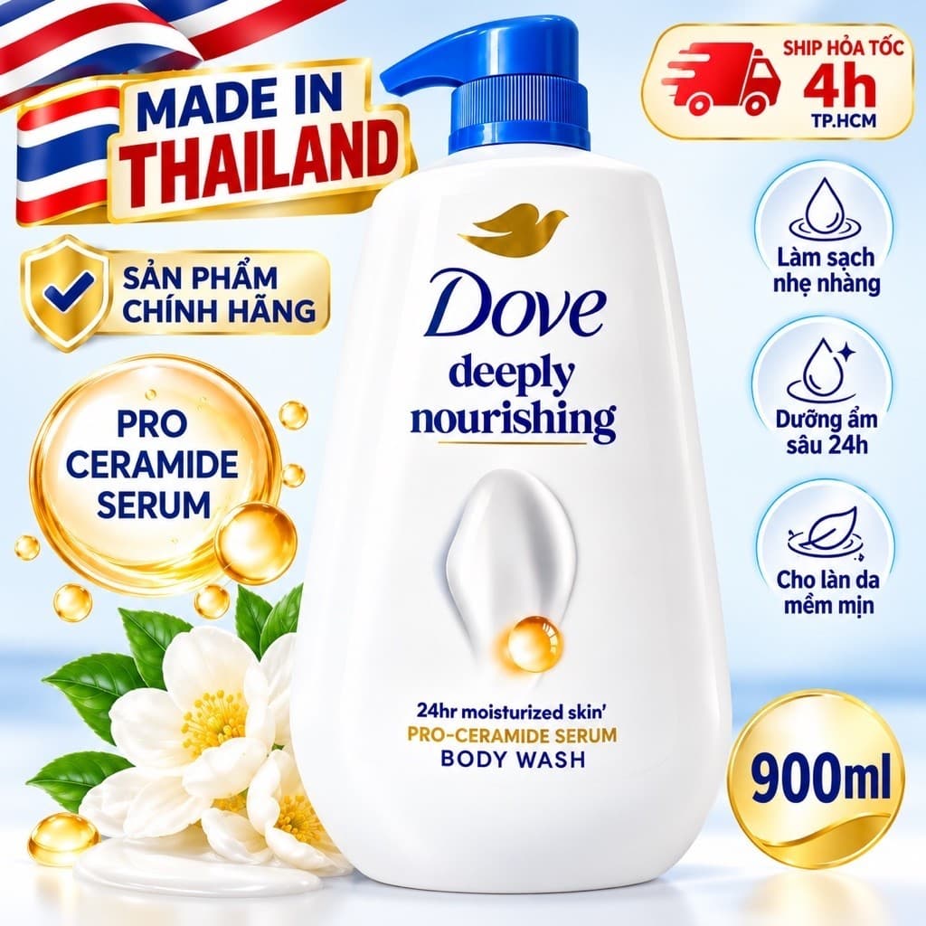 [CHUẨN THÁI] SỮA TẮM DƯỠNG DA DOVE NỘI ĐỊA THÁI LAN-900ml