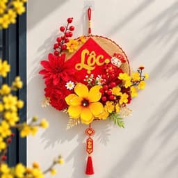 Mẹt Hoa Trang Trí Tết - Set Nguyên Liệu Decor Trang Trí Tết 2027 Treo Tường, Treo Nhà Cửa 7