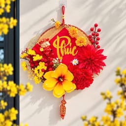 Mẹt Hoa Trang Trí Tết - Set Nguyên Liệu Decor Trang Trí Tết 2027 Treo Tường, Treo Nhà Cửa 5