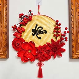 Mẹt Hoa Trang Trí Tết - Set Nguyên Liệu Decor Trang Trí Tết 2027 Treo Tường, Treo Nhà Cửa 6