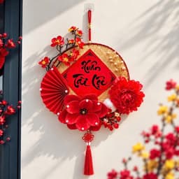 Mẹt Hoa Trang Trí Tết - Set Nguyên Liệu Decor Trang Trí Tết 2027 Treo Tường, Treo Nhà Cửa 8