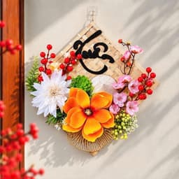 Mẹt Hoa Trang Trí Tết - Set Nguyên Liệu Decor Trang Trí Tết 2027 Treo Tường, Treo Nhà Cửa 9