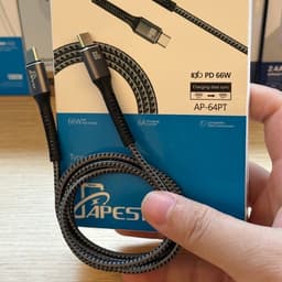 Cáp Sạc Nhanh 66W Apest AP-64PT Type C To Type C 1M Dây Bọc Dù Cao Cấp Chống Rối, Chống Cháy An Toàn Khi Sạc Qua Đêm 3