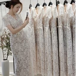 VÁY REN KEM DÁNG DÀI, ĐẦM REN KEM CỔ V XUKADRESS 2