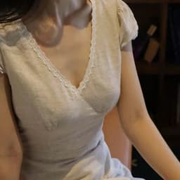 ĐẦM KEM CỔ V VIỀN REN, váy dáng dài đơn giản sang chảnh xukadress 5