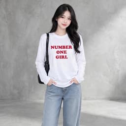 Áo thun nữ form rộng tay dài thu đông in chữ one girl hot trend thời trang thu đông BYN BYN CT ONEGIRL 8