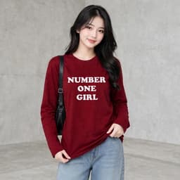 Áo thun tay dài form rộng in chữ thời trang thu đông đẹp đen chất vải cotton mềm mại CT ONEGIRL 5