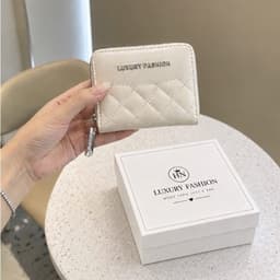 Ví Nữ Mini Khóa Kéo Chần Ô Quả Trám – Ví Cầm Tay Nhỏ Gọn Nhiều Ngăn, Phong Cách Thanh Lịch 9