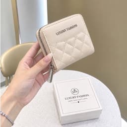 Ví Nữ Mini Khóa Kéo Chần Ô Quả Trám – Ví Cầm Tay Nhỏ Gọn Nhiều Ngăn, Phong Cách Thanh Lịch 7