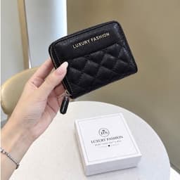 Ví Nữ Mini Khóa Kéo Chần Ô Quả Trám – Ví Cầm Tay Nhỏ Gọn Nhiều Ngăn, Phong Cách Thanh Lịch 4