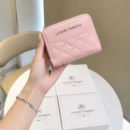 Ví Nữ Mini Khóa Kéo Chần Ô Quả Trám – Ví Cầm Tay Nhỏ Gọn Nhiều Ngăn, Phong Cách Thanh Lịch 8