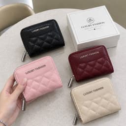 Ví Nữ Mini Khóa Kéo Chần Ô Quả Trám – Ví Cầm Tay Nhỏ Gọn Nhiều Ngăn, Phong Cách Thanh Lịch 2