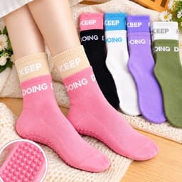 Tất Yoga Cổ Cao KEEP DOING Tập Yoga Pilates Co Giãn Đính Hạt Silicon Chống Trơn Trượt, Freesize 35-41 3
