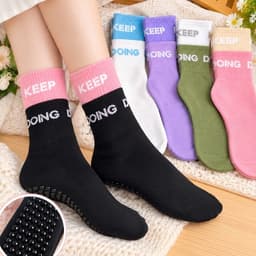 Tất Yoga Cổ Cao KEEP DOING Tập Yoga Pilates Co Giãn Đính Hạt Silicon Chống Trơn Trượt, Freesize 35-41 2