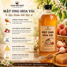 Combo 2 Chai Mật Ong Hoa Vải Gian Bếp Quê – Mật Ong Nguyên Chất – Tổng 2 Lít 3