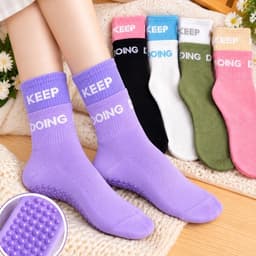 Set 5 đôi Tất Yoga Chống Trượt Silicon Cao Cổ – Vớ Tập Yoga Pilates, Đế Hạt Bám Sàn, Êm Chân Thể 7