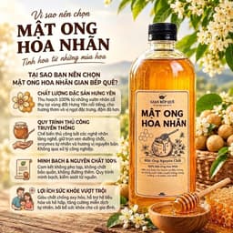 Combo 2 Chai Mật Ong Hoa Nhãn Gian Bếp Quê – Mật Ong Nguyên Chất – Tổng 2 Lít 5