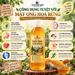 Combo 2 LÍT Mật Ong Hoa Rừng – GIAN BẾP QUÊ - Mật Ong Nguyên Chấ 2