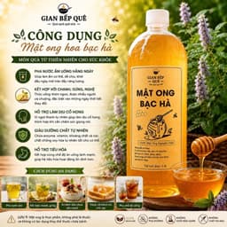 Combo 2 LÍT Mật Ong Hoa Bạc Hà – GIAN BẾP QUÊ - Mật Ong Nguyên Chất Từ Vùng Núi Hà Giang 3