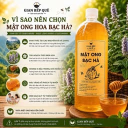 Combo 2 LÍT Mật Ong Hoa Bạc Hà – GIAN BẾP QUÊ - Mật Ong Nguyên Chất Từ Vùng Núi Hà Giang 5