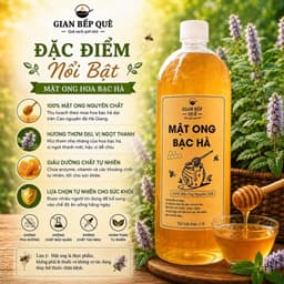 Combo 2 LÍT Mật Ong Hoa Bạc Hà – GIAN BẾP QUÊ - Mật Ong Nguyên Chất Từ Vùng Núi Hà Giang 2