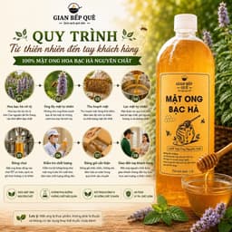Combo 2 LÍT Mật Ong Hoa Bạc Hà – GIAN BẾP QUÊ - Mật Ong Nguyên Chất Từ Vùng Núi Hà Giang 6