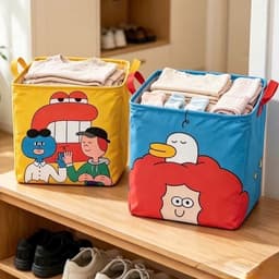 Giỏ đựng đồ đa năng size to 30L  bằng vải dứa gấp gọn có quai tiện lợi NHÀ TH 3