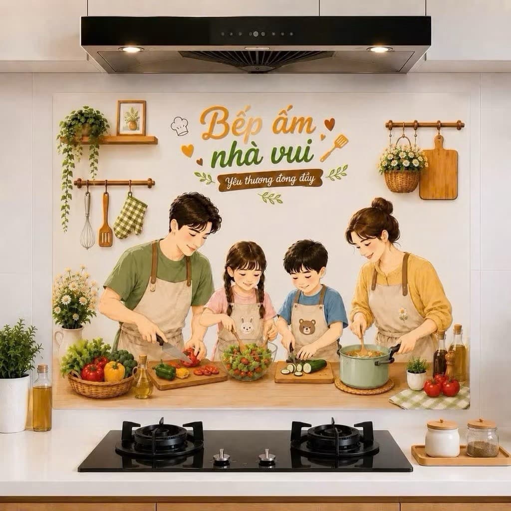 Decal dán bếp gia đình yêu thương(60x90cm)