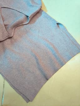 [2hand] Đầm len gân mịn tím nhạt muối tiêu cổ tim xẻ nhỏ 2 tà freesize đến XL 3