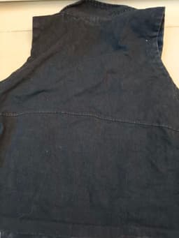 [2hand] Áo khoác gi lê jean đen mềm cúc bấm cổ bẻ freesize đến 2XL 4