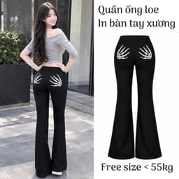 Quần legging dài ống loe tôn dáng in hoạ tiết bàn tay xương mới lạ BYN BYN Q6XUONG 1