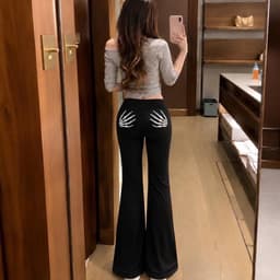Quần legging dài ống loe tôn dáng in hoạ tiết bàn tay xương mới lạ BYN BYN Q6XUONG 4