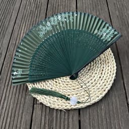 Quạt Xếp Cổ Trang Cầm Tay Hoa Văn Thanh Lịch, Quạt Gấp Phong Cách Trung Hoa, Quạt Múa Chụp Ảnh 33x18cm 6